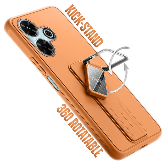 Premium Silicone Case with Metal Kickstand and Camera Protection Back Cover For Poco M6 Plus 5G