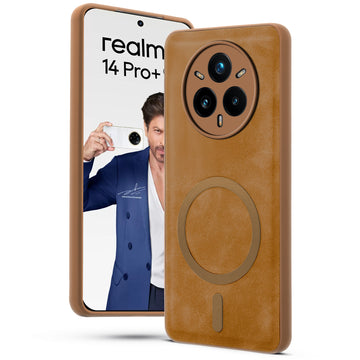 Cushion Grip Leather Case for Realme 14 Pro Plus 5G