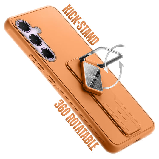 Premium Silicone Case with Metal Kickstand and Camera Protection Back Cover For Samsung A55 5G