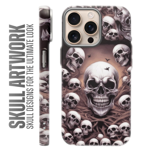 Nightfall Skull Cluster Design With Hard Back Case For Apple iPhone 16 Pro