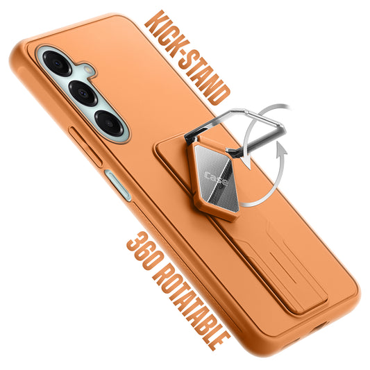 Premium Silicone Case with Metal Kickstand and Camera Protection Back Cover For Samsung F34 5G