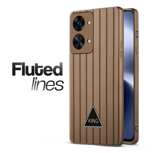 Glossy Matte Line Texture Back Cover for OnePlus Nord 2T 5G