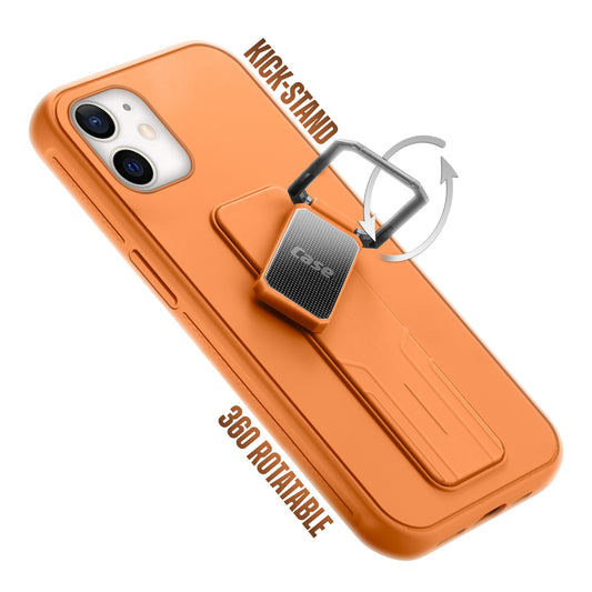 Premium Silicone Case with Metal Kickstand and Camera Protection Back Cover For Apple iPhone 12