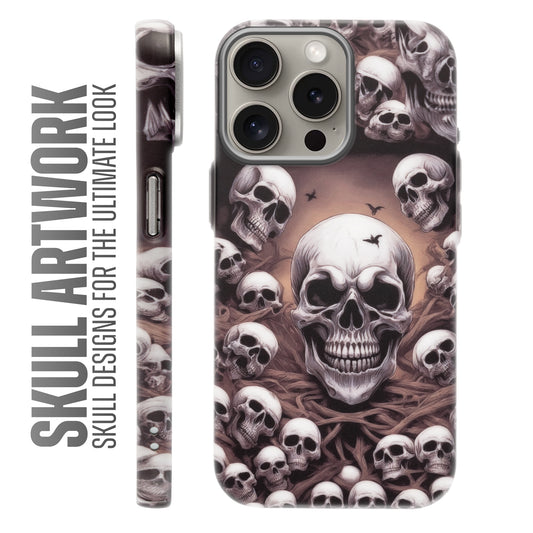 Nightfall Skull Cluster Design With Hard Back Case For Apple iPhone 15 Pro Max