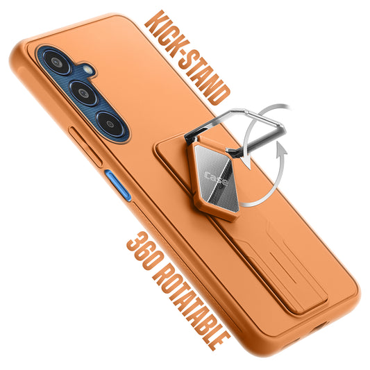 Premium Silicone Case with Metal Kickstand and Camera Protection Back Cover For Samsung M35 5G