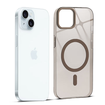 Anti-Yellow Colored Camera Line Case Support Wireless Charging Back Cover For Apple iPhone 15