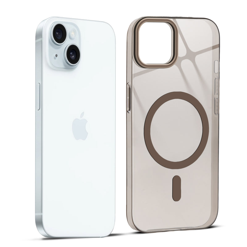 Anti-Yellow Colored Camera Line Case Support Wireless Charging Back Cover For Apple iPhone 15