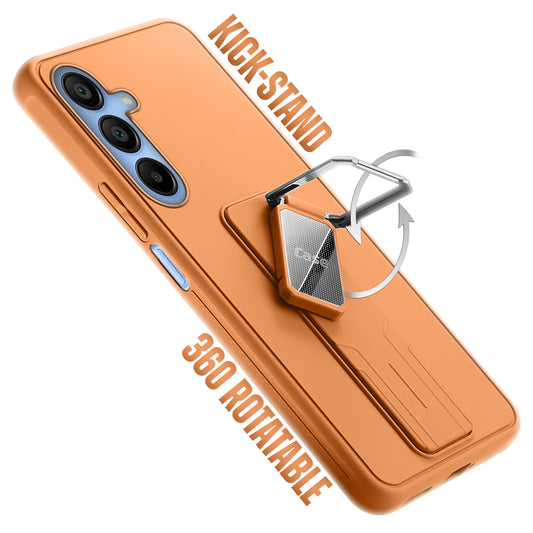 Premium Silicone Case with Metal Kickstand and Camera Protection Back Cover For Samsung A15 5G