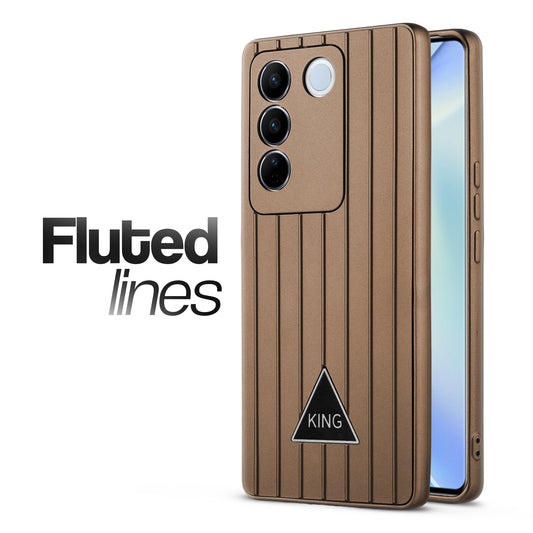 Glossy Matte Line Texture Back Cover for Vivo V27 5G