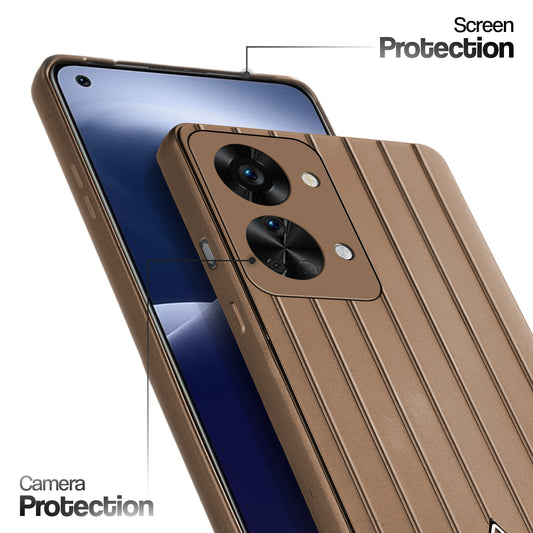 Glossy Matte Line Texture Back Cover for OnePlus Nord 2T 5G