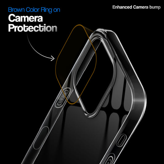 Crystal Clear Colorful Camera Ring Back Case for Apple iPhone 16 Pro