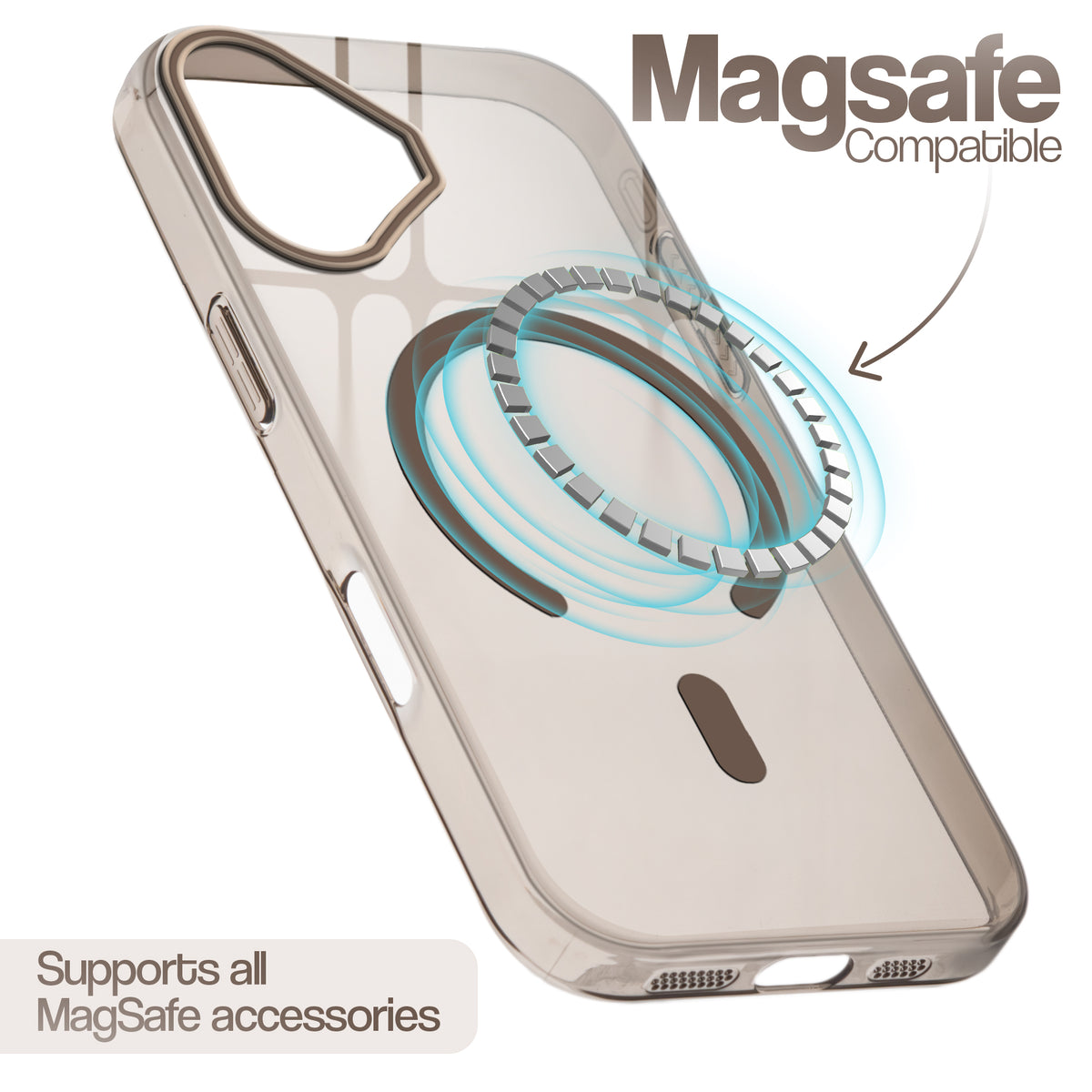 Anti-Yellow Colored Camera Line Case Support Wireless Charging Back Cover For Apple iPhone 17