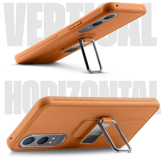 Premium Silicone Case with Metal Kickstand and Camera Protection Back Cover For OnePlus Nord CE 4 Lite 5G