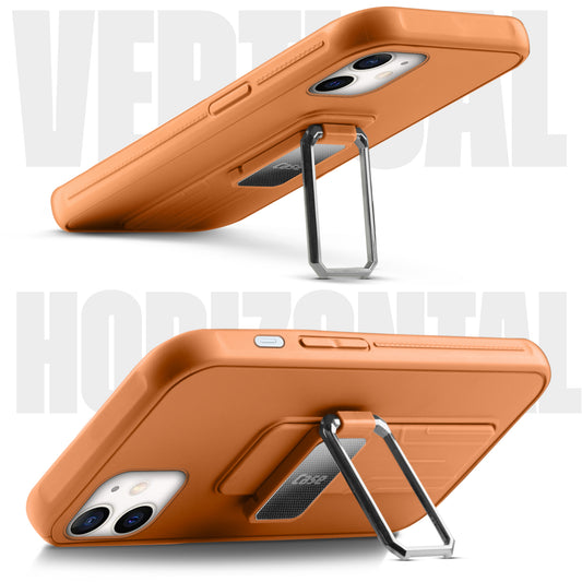 Premium Silicone Case with Metal Kickstand and Camera Protection Back Cover For Apple iPhone 11