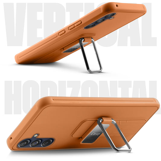 Premium Silicone Case with Metal Kickstand and Camera Protection Back Cover For Samsung M55 5G