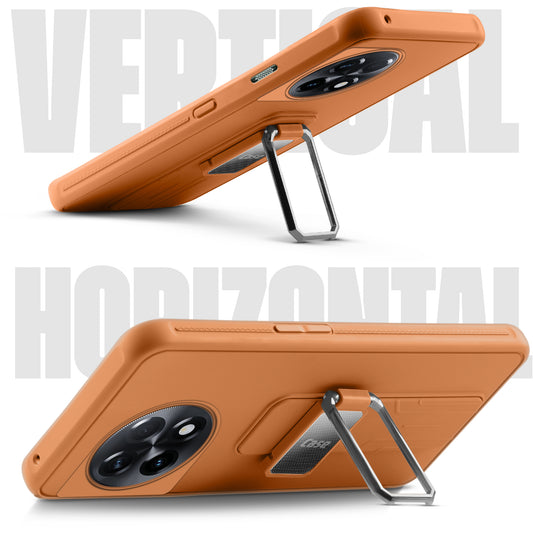 Premium Silicone Case with Metal Kickstand and Camera Protection Back Cover For OnePlus 11R 5G