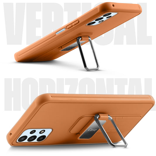 Premium Silicone Case with Metal Kickstand and Camera Protection Back Cover For Samsung A23 4G