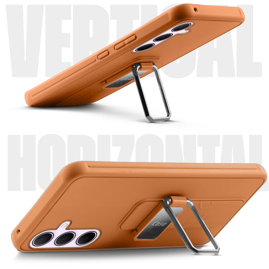 Premium Silicone Case with Metal Kickstand and Camera Protection Back Cover For Samsung A55 5G