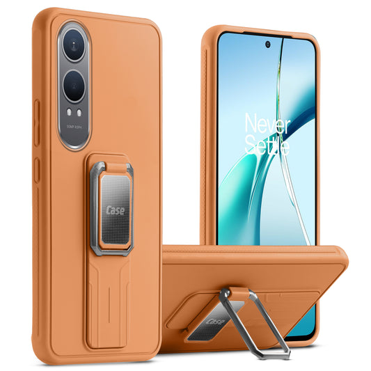 Premium Silicone Case with Metal Kickstand and Camera Protection Back Cover For OnePlus Nord CE 4 Lite 5G