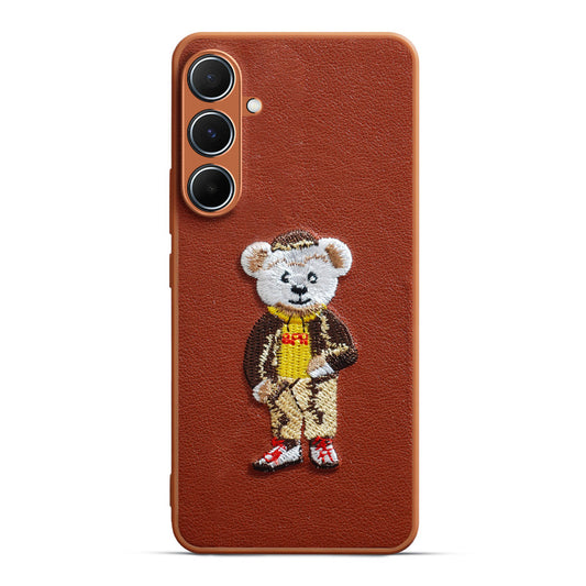 Premium Leather with Exquisite Embroidery for Samsung A55 5G