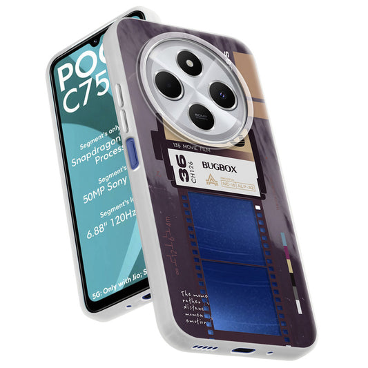 Designer Cover Case with Customizable Transparent Slot for Personalised Photos For Poco C75 5G