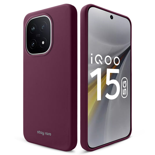 Stay Rare Smooth Silicone Case for iQOO 15 5G with Anti-Slip Grip & Camera Protection