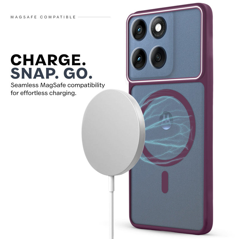 Premium Magnetic Case for Motorola Moto Edge 60 Fusion 5G with Frosted Back, Soft Silicone Edges & Raised Camera Protection