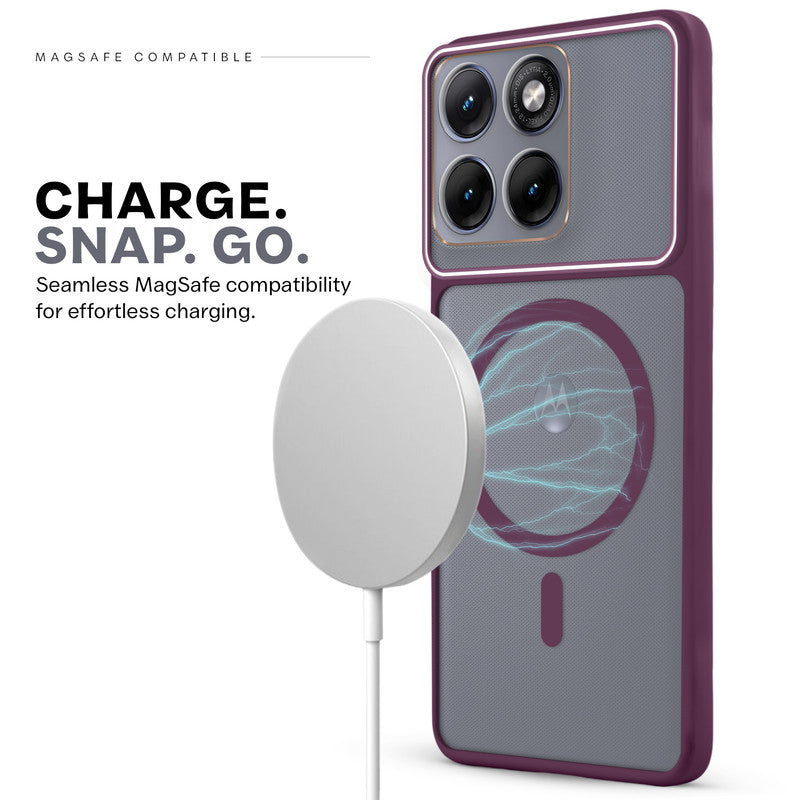Premium Magnetic Case for Motorola Moto Edge 70 Fusion 5G with Frosted Back, Soft Silicone Edges & Raised Camera Protection