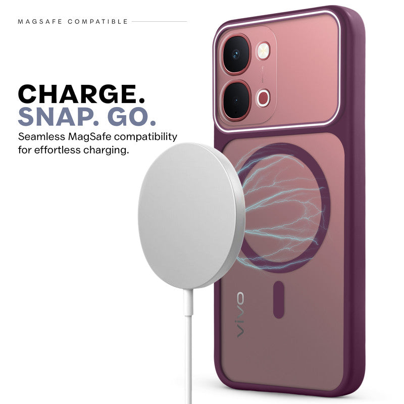 Premium Magnetic Case for Vivo Y51 Pro 5G with Frosted Back, Soft Silicone Edges & Raised Camera Protection
