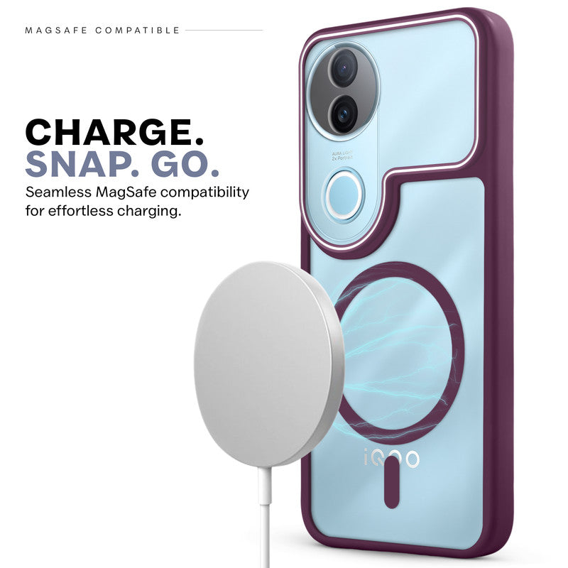 Premium Magnetic Case for iQOO Z10R 5G with Frosted Back, Soft Silicone Edges & Raised Camera Protection