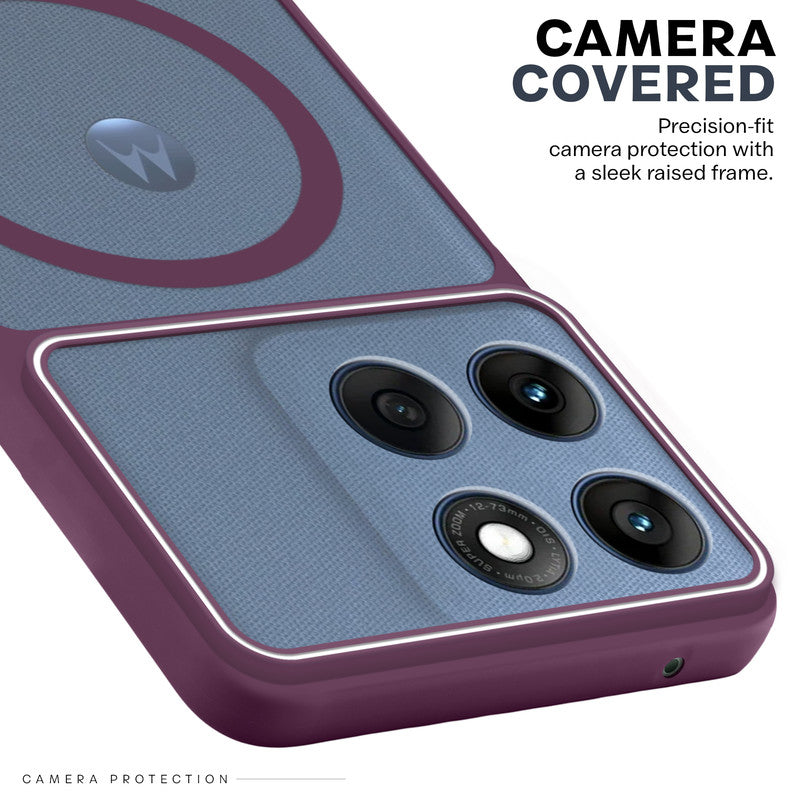Premium Magnetic Case for Motorola Moto Edge 60 Fusion 5G with Frosted Back, Soft Silicone Edges & Raised Camera Protection