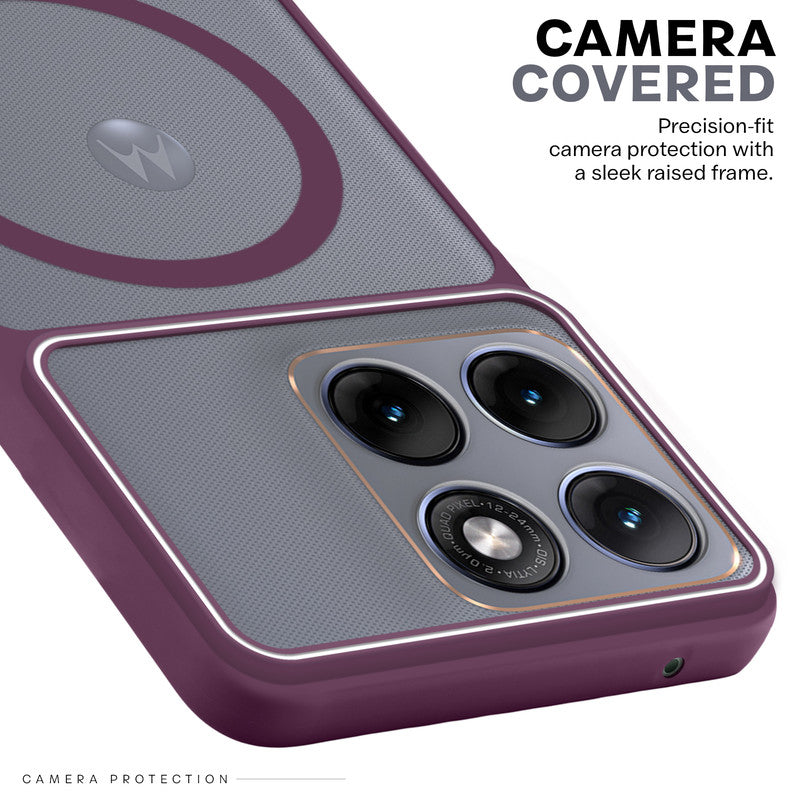 Premium Magnetic Case for Motorola Moto Edge 70 Fusion 5G with Frosted Back, Soft Silicone Edges & Raised Camera Protection