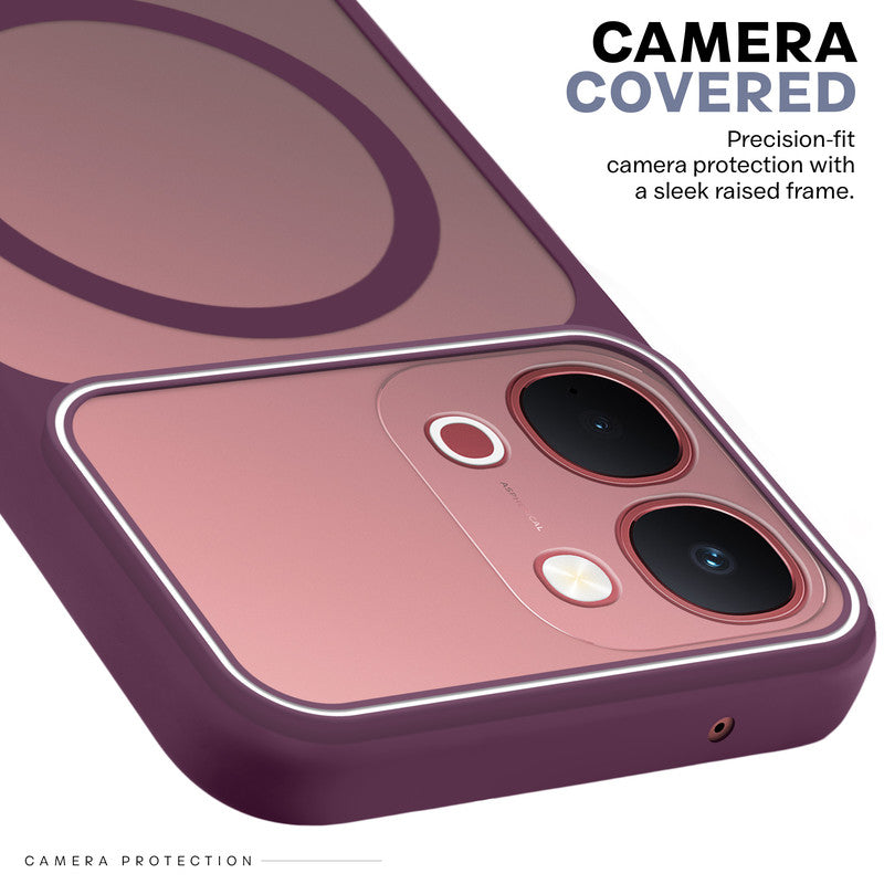 Premium Magnetic Case for Vivo Y51 Pro 5G with Frosted Back, Soft Silicone Edges & Raised Camera Protection