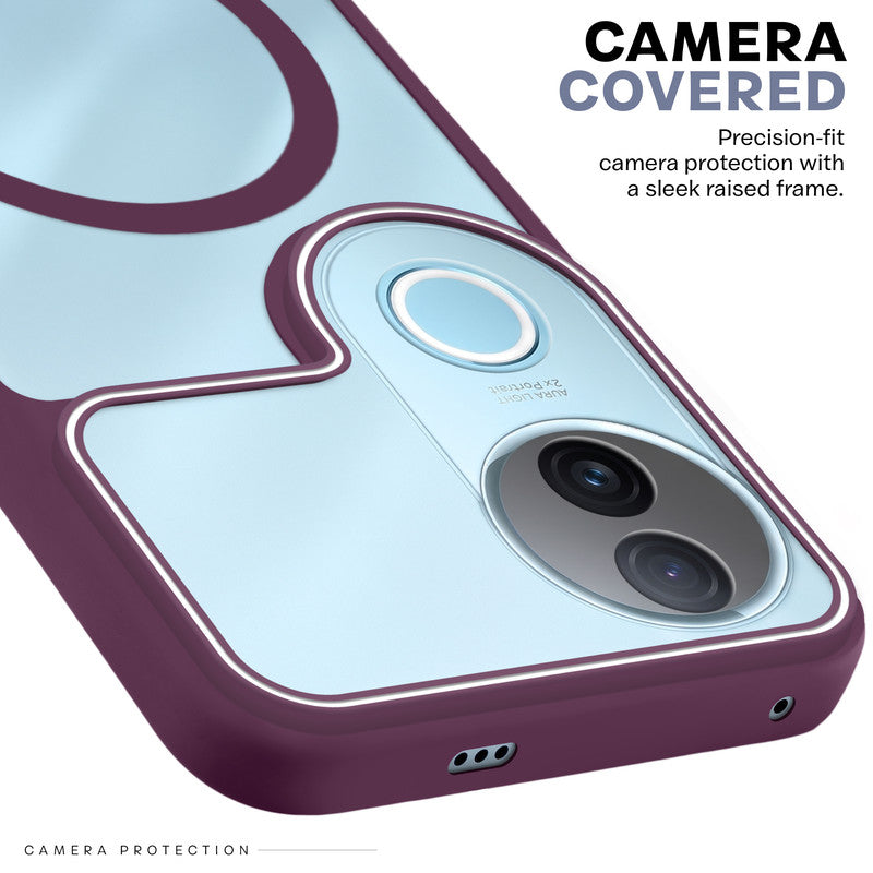 Premium Magnetic Case for iQOO Z10R 5G with Frosted Back, Soft Silicone Edges & Raised Camera Protection