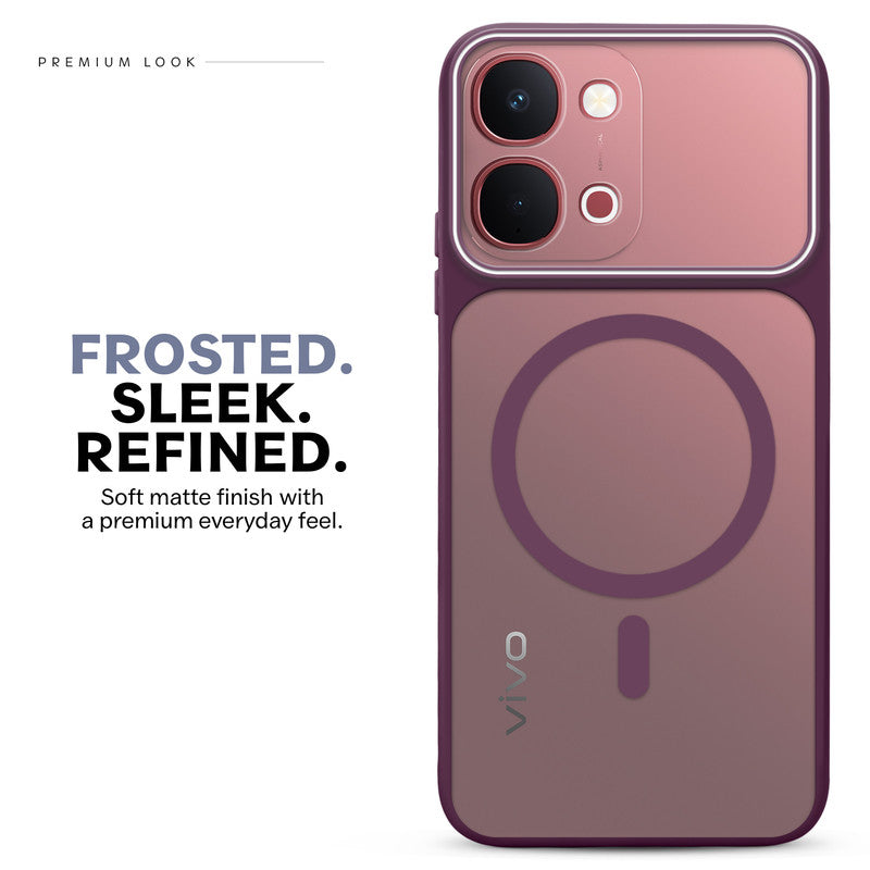 Premium Magnetic Case for Vivo Y51 Pro 5G with Frosted Back, Soft Silicone Edges & Raised Camera Protection