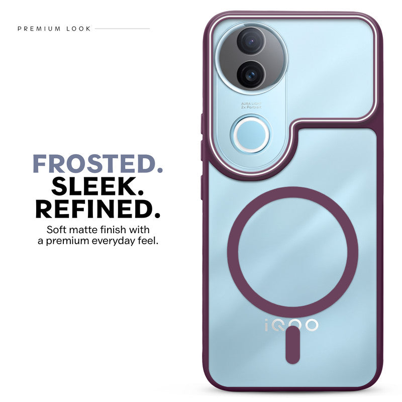 Premium Magnetic Case for iQOO Z10R 5G with Frosted Back, Soft Silicone Edges & Raised Camera Protection