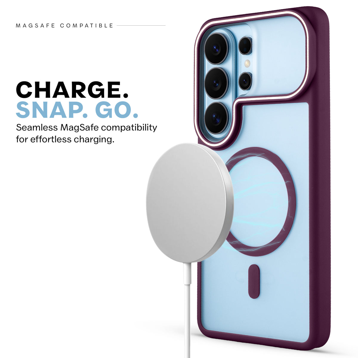 Premium MagSafe Case for Samsung S26 Ultra 5G with Frosted Back, Soft Silicone Edges & Raised Camera Protection