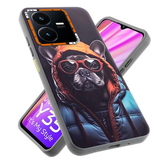 Dark Elegant Wild Creatures Printed Back Cases For Vivo Y35 4G