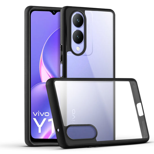 Premium Silicon Soft Framed Case with Clear Back Cover for Vivo Y17s