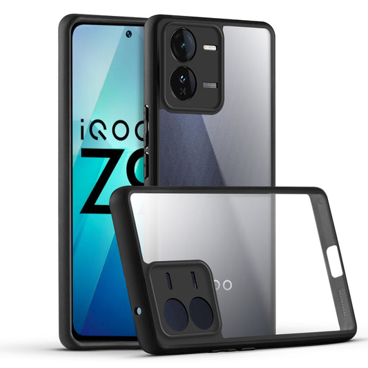 Premium Silicon Soft Framed Case with Clear Back Cover for iQOO Z9 5G
