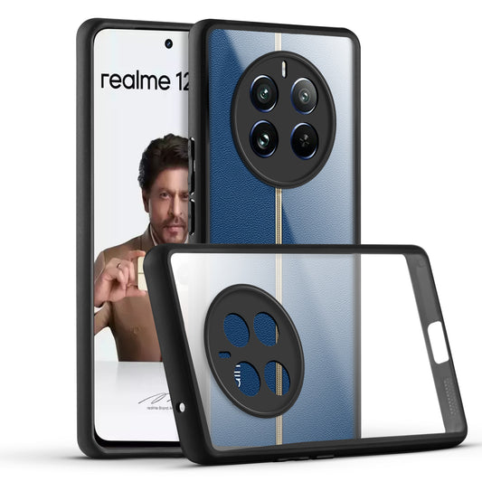 Premium Silicon Soft Framed Case with Clear Back Cover For Realme 12 Plus 5G