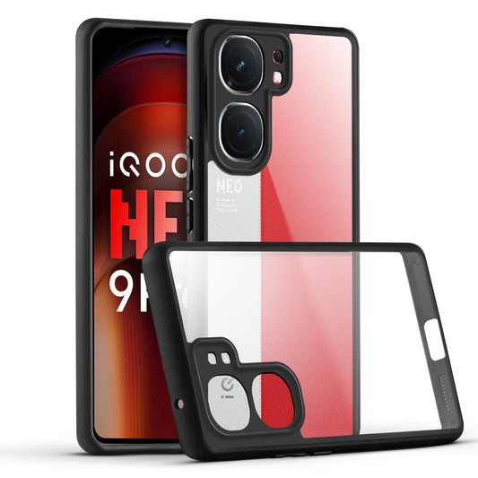 Premium Silicon Soft Framed Case with Clear Back Cover for iQOO Neo 9 Pro 5G