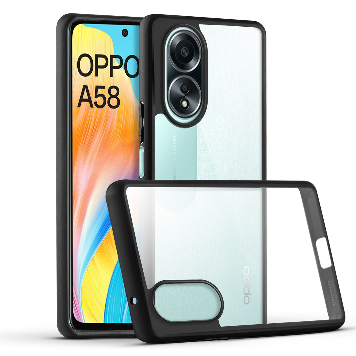 Soft Frame Clear Case for Oppo A58 4G