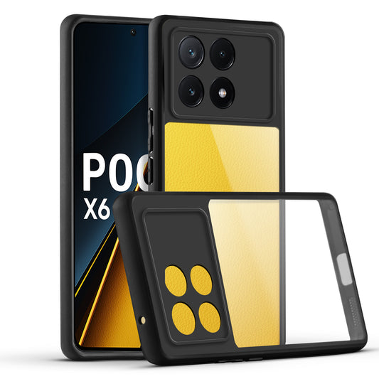Premium Silicon Soft Framed Case with Clear Back Cover for Poco X6 Pro 5G