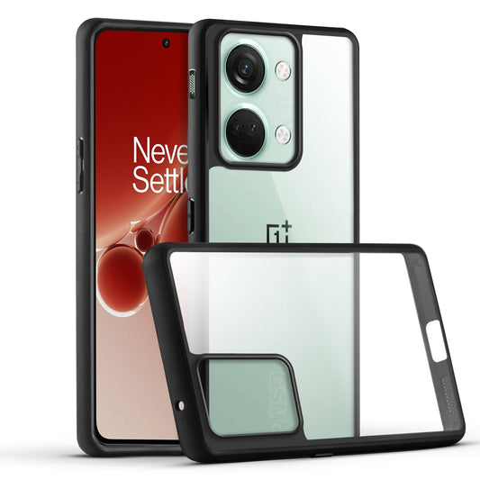 Premium Silicon Soft Framed Case with Clear Back Cover For OnePlus Nord 3 5G