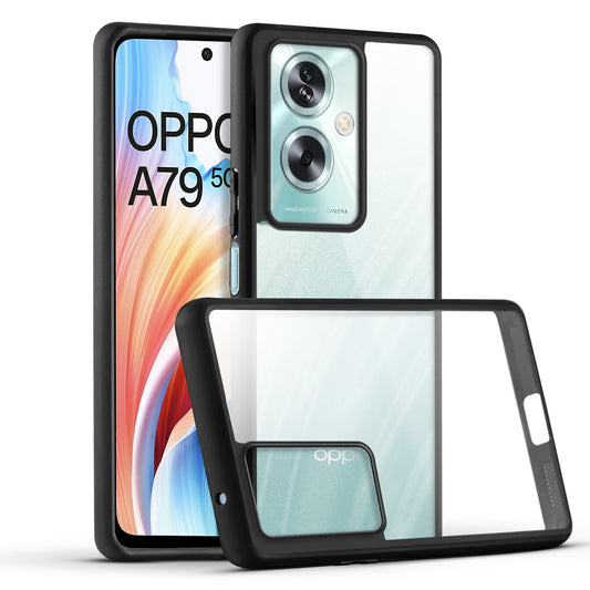 Premium Silicon Soft Framed Case with Clear Back Cover for Oppo A79 5G