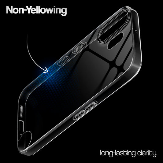 Crystal Clear Anti-Yellow Transparent Back Cover Case With Camera Ring Protection for CMF Nothing Phone 2 Pro