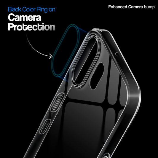 Crystal Clear Anti-Yellow Transparent Back Cover Case With Camera Ring Protection for CMF Nothing Phone 2 Pro
