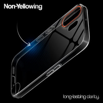 Crystal Clear Anti-Yellow Transparent Back Cover Case With Camera Ring Protection for CMF Nothing Phone 2 Pro