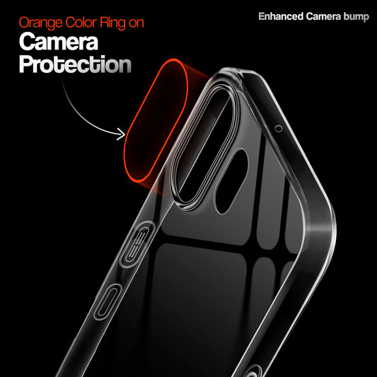 Crystal Clear Anti-Yellow Transparent Back Cover Case With Camera Ring Protection for CMF Nothing Phone 2 Pro